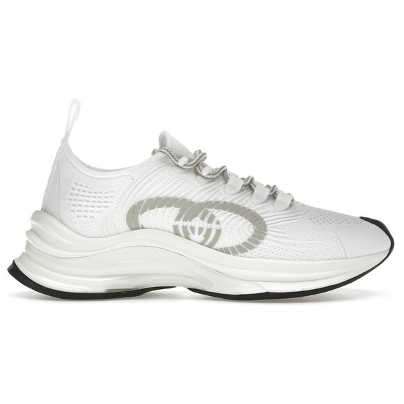 NEW GUCCI INTERLOCKING G RUNNING SNEAKERS WHITE TECHNICAL FABRIC MEN’S 12.5 G - Picture 2 of 11